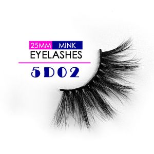 100% Handmade Craft 5D Mink Eyelashes Natural Black Color Custom Logo