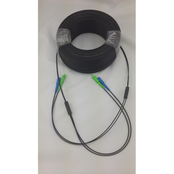 Outdoor FTTH Drop Fiber Optical Patch Cord SC/APC SC/UPC 2 Core Breakout Cable