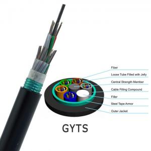 Quality Multi Core Armoured Fiber Optic Cable / Outdoor 12 Core Steel Armored Cable for sale