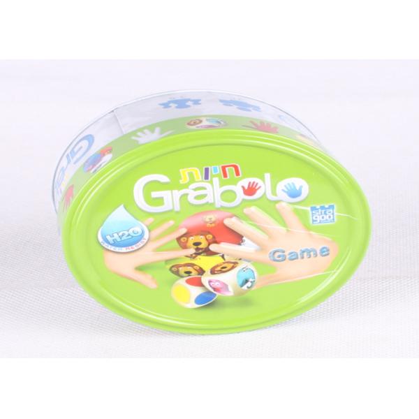 Small Round Logo Embossed Tin Boxes For Children Cards Games Toy Packaging