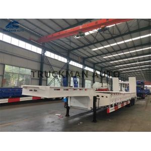 Buy cheap OEM 3 Axle Low Bed Trailer , Lowbed Trailer Truck Transport Heavy Machinery from wholesalers