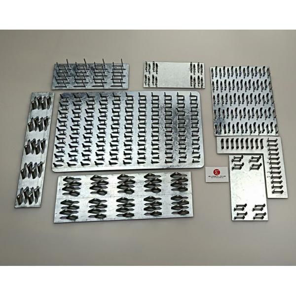 Flat Mending Pronged Truss Plate Galvanized Steel 1Mm Thick Nail Teeth Height 8mm