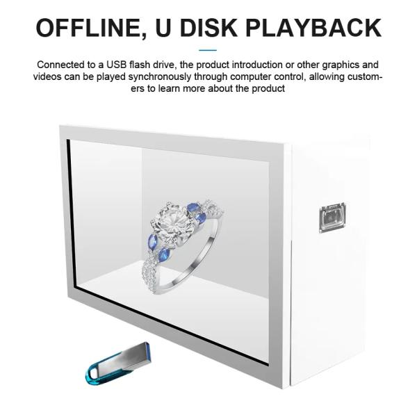 HD 4K 3D Holographic Display Box Transparent Touch Screen Hologram Pyramid Display