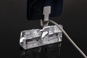 Quality COMER acrylic pop display tablet pc stand for mobile phone shop alarm and charger cables for sale