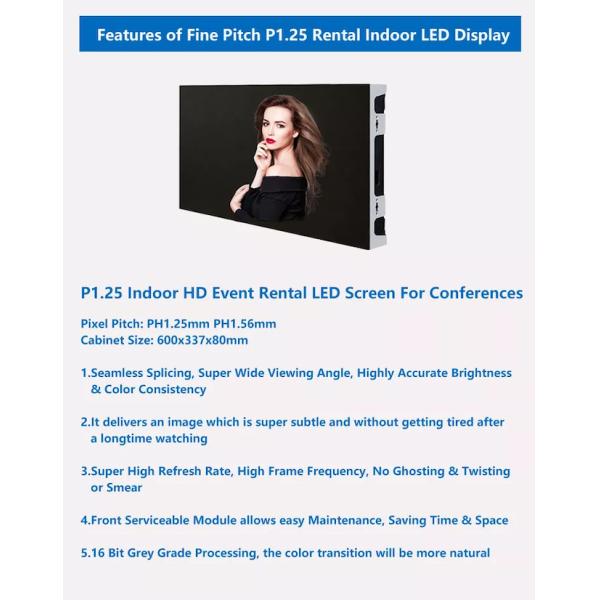 Ultra Thin SMD1010 Mini LED Display Panel P1.25 Small Pitch Full Color