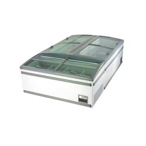 Buy cheap Low E Glass Door Chest Island Commercial Display Freezer For Fish 650w from wholesalers