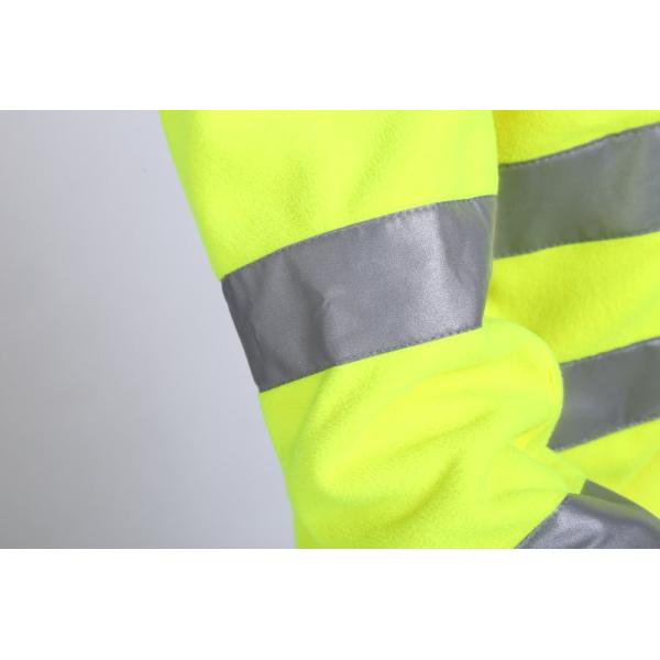 100% Polyester Microfleece Hi Vis Fleece Jacket , 360gsm Cold Weather Work Jacket