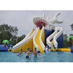 Quality Commercial Giant Shark Blow Up Kid Pool With Fun Inflatable Pool Toys for sale