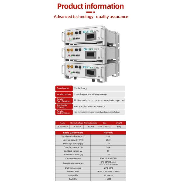 51.2V 100ah Compact Lithium Solar Battery Power Supply RS485 Communication