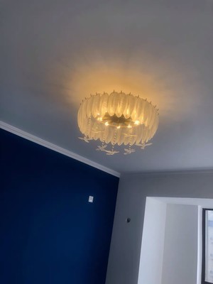 Creative Glass Feather Chandelier Modern Living Bedroom Kitchen Island Hanging(WH-CY-252)