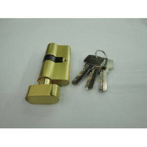60mm(30*30) Euro Profile Single Brass Cylinder Lock with 3 brass computer keys