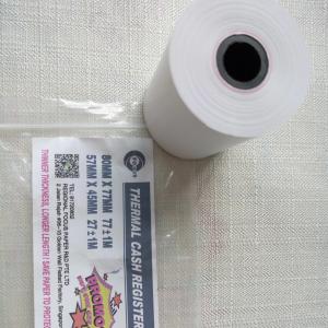 China Woodpulp 79mm 80mm Thermal Receipt Paper Roll Printed Thermal Paper Rolls 57mm X 38mm on sale