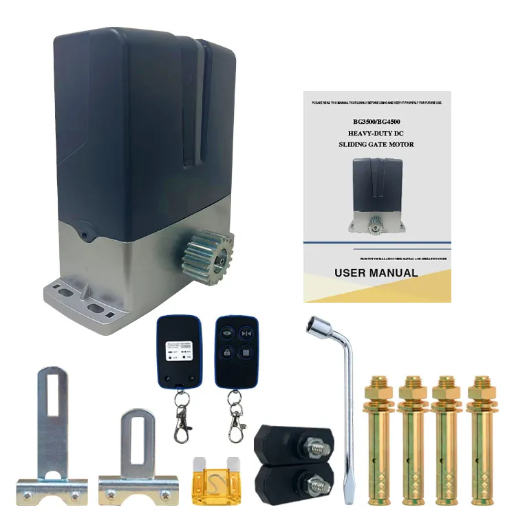 High Security 3500kg Load Capacity DC Sliding Gate Motor with Rebound Function and IP55 Rating