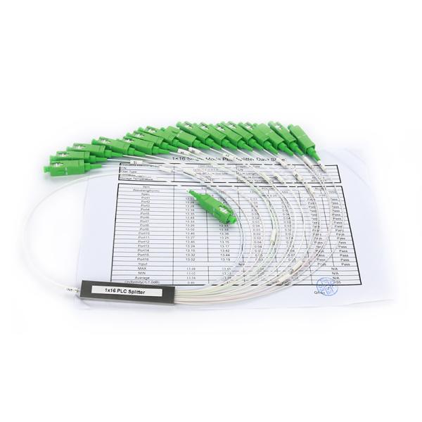 SC / APC 1x16 Fiber Optical PLC Splitter Mini Type With High Quality Chip