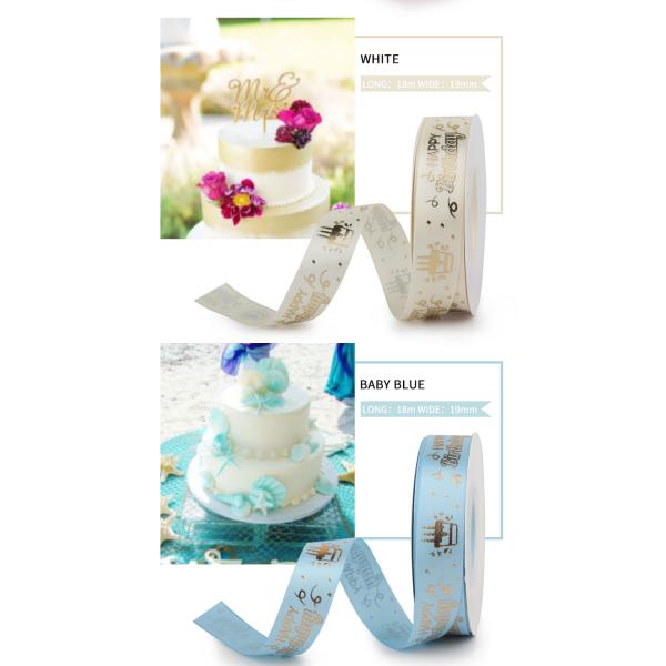 high quality Custom logo band for birthday gift packing double side Satin Printed Ribbon