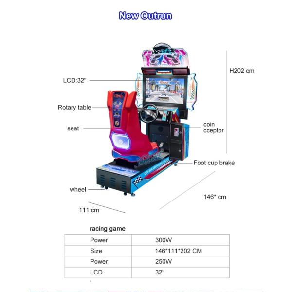 Coin Operated Game 32 Inch Screen Simulator Outrun Arcade Car Racing Game Machine