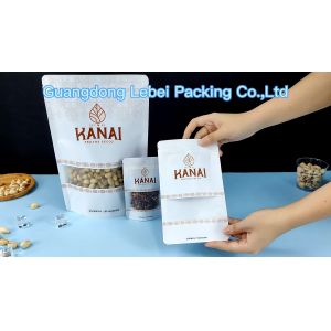 Quality Factory Price Customized Food Grade Stand Up Pouch With Window Ziplock For Nuts White Paper Kraft Bag Food Packing for sale