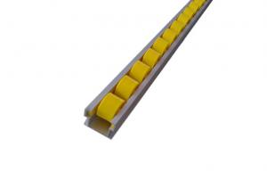 Quality 40MM Yellow First In First Out Flow Roller Curtain Track With 4000mm Per Bar for sale