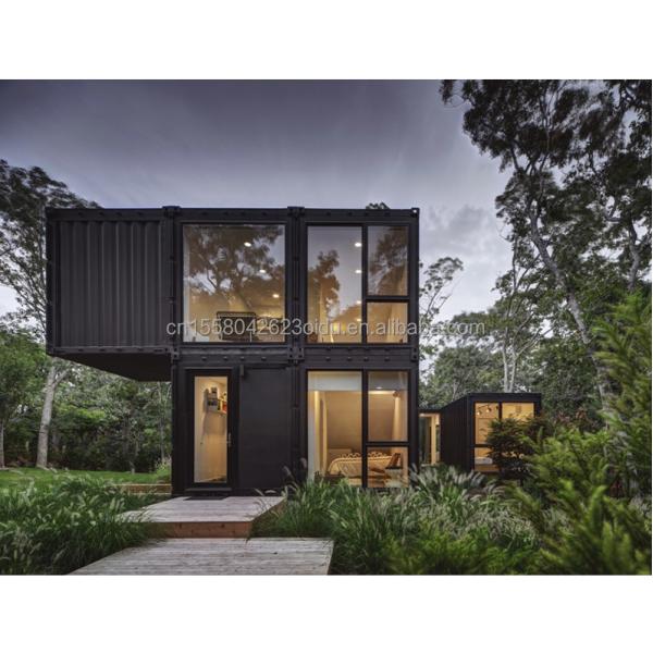 Hotel Luxury Portable Flat Roof Container Prefab Studio Home House with 50/75/100mm Wave Sandwich Panel Wall and Affordable