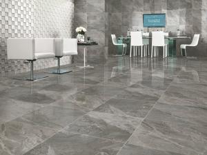 Quality Living Room Modern Porcelain Tile Polished Strong Abrasives Resistance grey color 600x600mm size for sale
