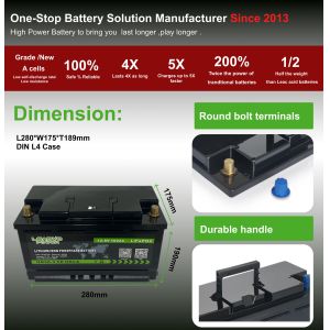 L4 L5 12.8V 100Ah LiFePO4 Battery With CE/UN38.3/MSDS Certificates For RV Camper