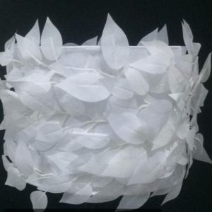 Buy cheap White Faux Linen Bedside Lamp Shades E26 Leaves Light Shade D300 from wholesalers