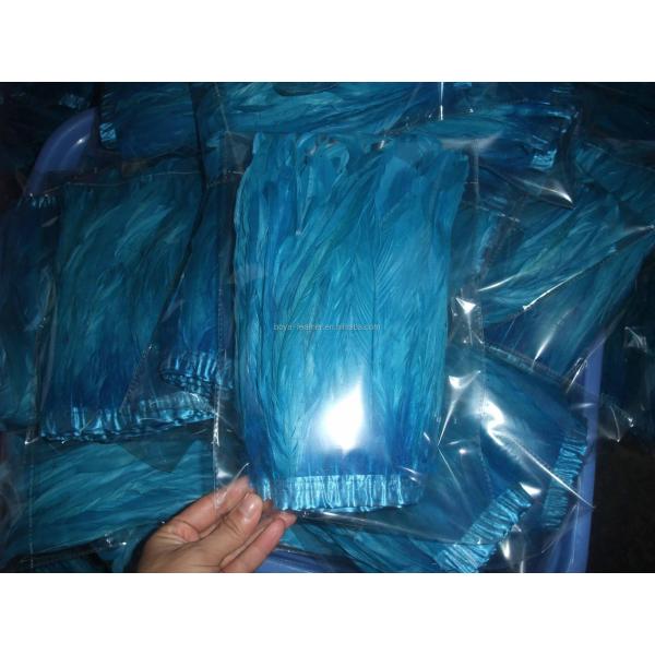 Event Party Supplies 10-12 inch Cock Coque Feather Fringe Trim with Satin Ribbon Tapes