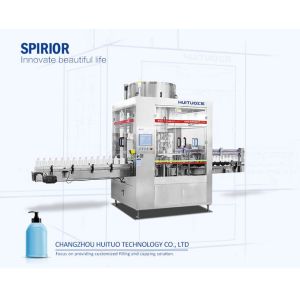 Quality Three Claws Structure 84 Disinfectant Glass Bottle Filling And Capping Machine for sale