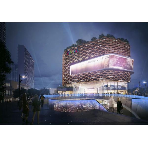 P15.625 Outdoor LED Curtain Display Waterproof IP67 8000 nits 70% Transparency