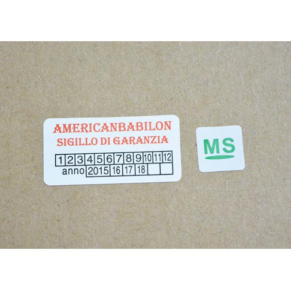 Water Based Glue Egg Shell Sticker Rolls , Destructible Film Vinyl Label Sticker