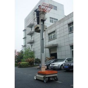 Quality Vertical Mast Type One Man lift Electric Aerial Work Platform Order Picker For Warehouse for sale