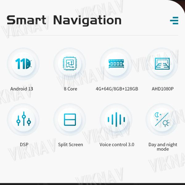 Viknav Car Radio For Jeep Grand Cherokee (2014-2019) 14.4 inch Android 13 Auto Stereo GPS Navigation Wireless Carplay