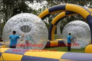 China Inflatable Race Track roller raceway using Zorb Balls aka Bubble Balls or Hamster Balls on sale