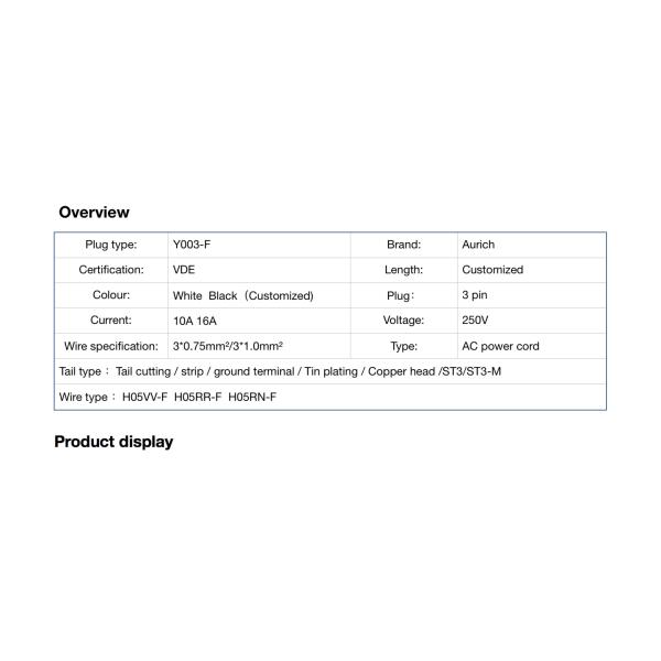 Standard European Power Cord 3 Pin 16a , Pvc Material Outdoor Extension Line