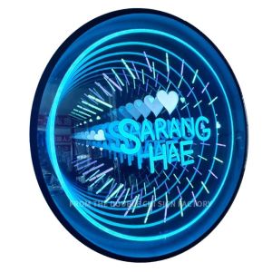 Quality Customization Abyss Neon Mirror Advertising Light Boxes for Wall-Mounted or Floor-Standing for sale