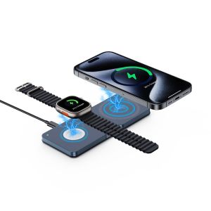 Quality Compact Foldable 2 In 1 Wireless Travel Charger Protection Charging Distance ≤8mm for sale