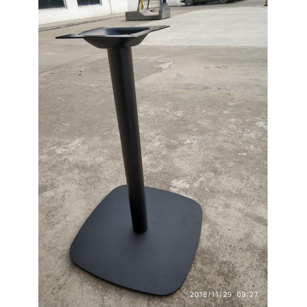 Round Column Cast Iron Table Base Square Shape Powder Coat Finish For Restaurant