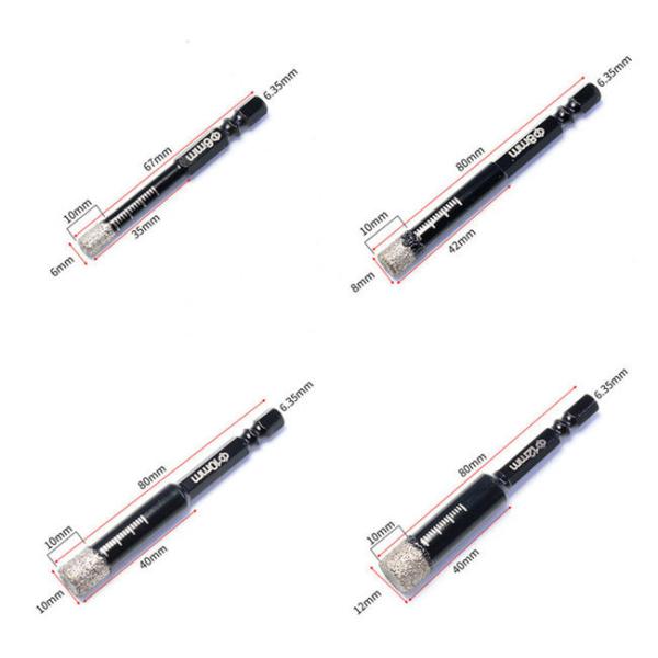 Fast Fit Marble Hexagon Head Drill Bit Set 10mm 12mm 14mm