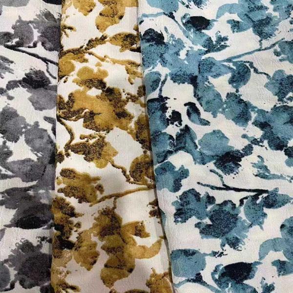 145cm Dress Polyester Viscose Floral Printed Woven Fabrics Muslin Shrink Resistant