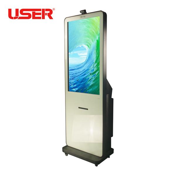 High Brightness LCD Digital Signage Free Standing Touch Screen Kiosk With Light Box