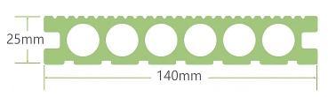 First generation circular hole vertical pattern outdoor wood plastic flooring