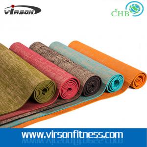 China Virson  eco jute cloth pvc yoga mat.chepst gym/fitness yoga mat. pvc yoga mat on sale