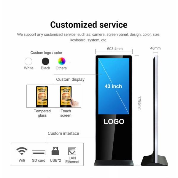 Slim Body Indoor Advertising LED Display Free Standing Type For Cinema