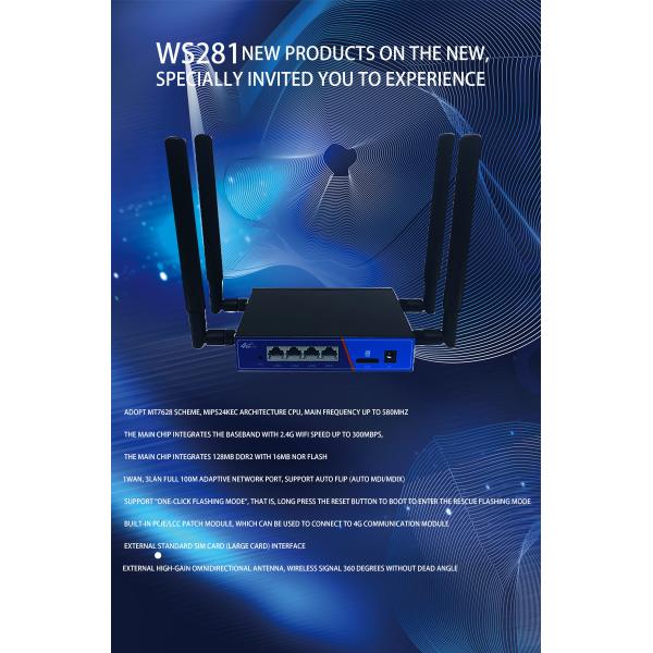300Mbps WS281 4G Industrial Router MT7628 Openwrt 4g Router With SIM Slot
