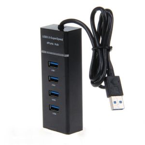 Black White 5Gbps Usb 3.0 Multi Port Hub Splitter Adapter