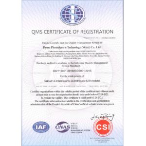 Demo Photoelectric Technology (Wuxi) Co., Ltd. Certifications
