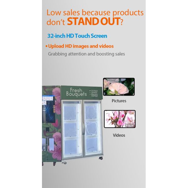Two in One Combo Locker Flower Vending Machine with Big Touch Screen and Card reader