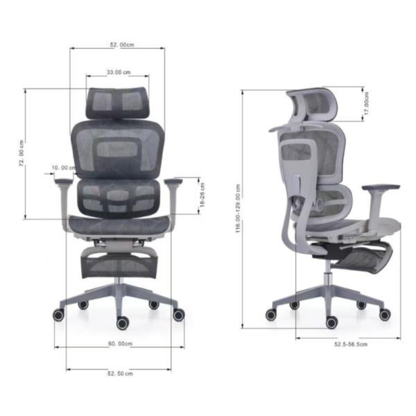 Commercial Back Adjustable Executive Mesh Office Chair Multi Function Ergonomic