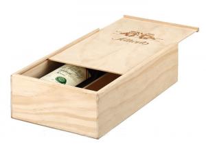 Quality Customized Engraving Logo Solid Sliding Lid Wine Box , Decorative Wooden Boxes With Lids for sale