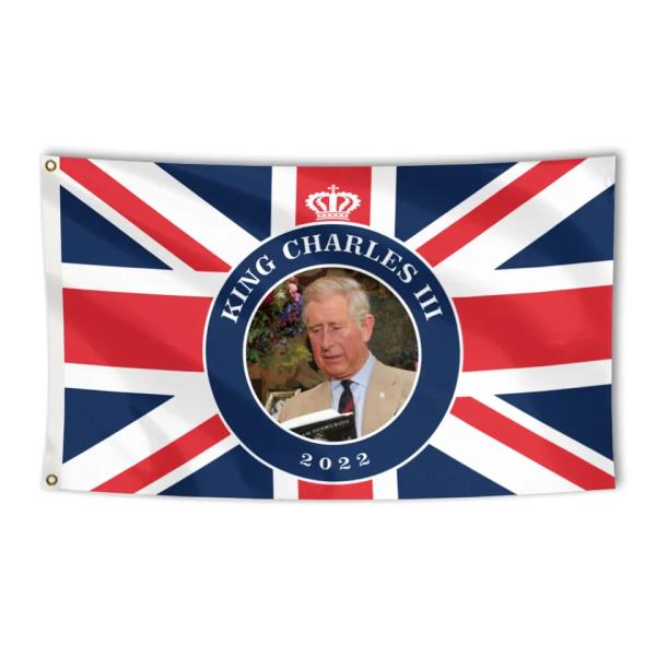 High Quality 3x5ft King Charles Flag UK King Charles III Coronation 2023